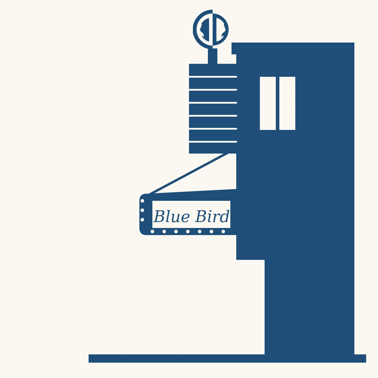 Illustrated silhouette of the Blue Bird Theatre marquee